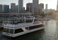 Passengers enjoying the bow of the Island Queen